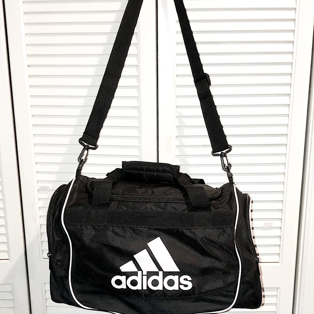 NWOT Adidas duffel bag black and white